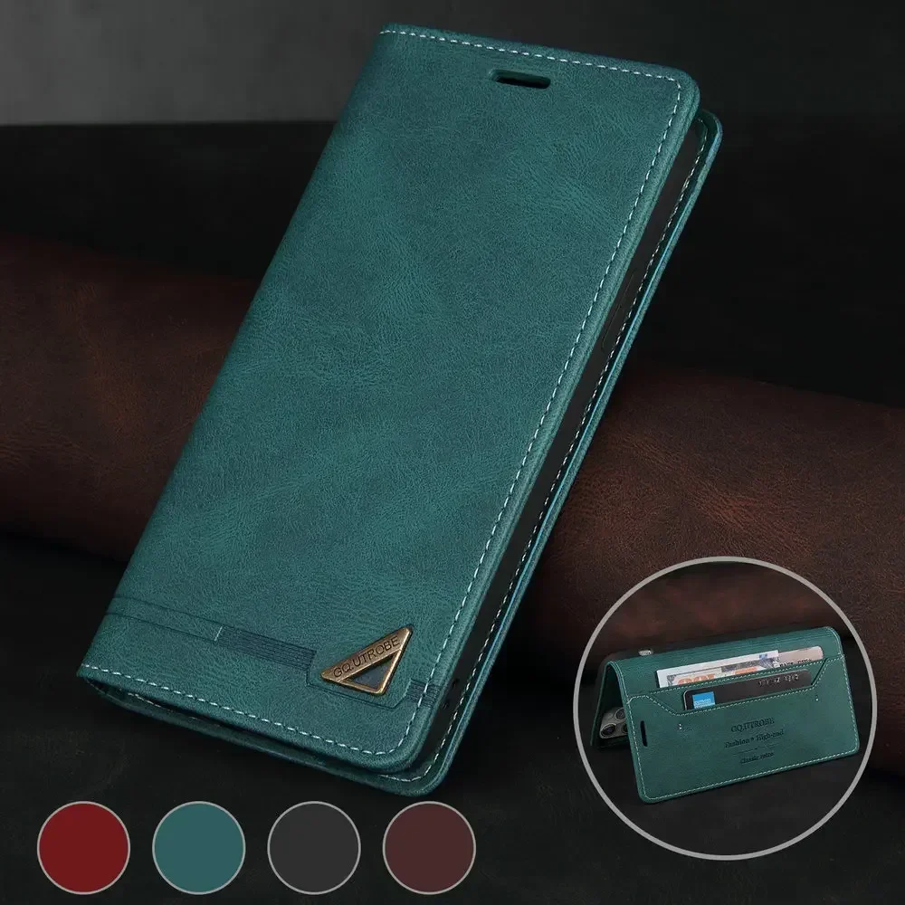 Oppo A78 - Étui à rabat en cuir RFID