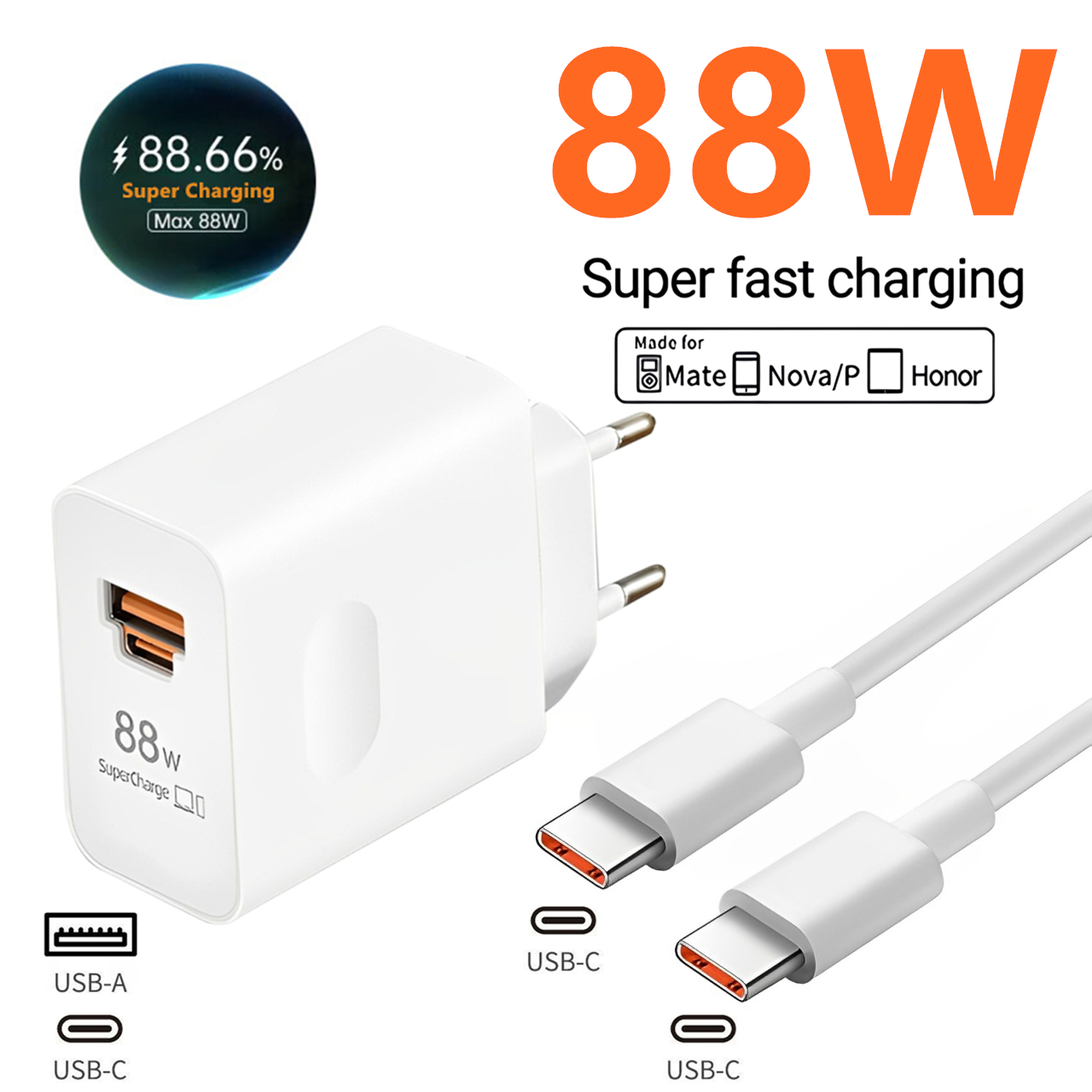 Huawei Nova 12 - Chargeur Super rapide USB A +