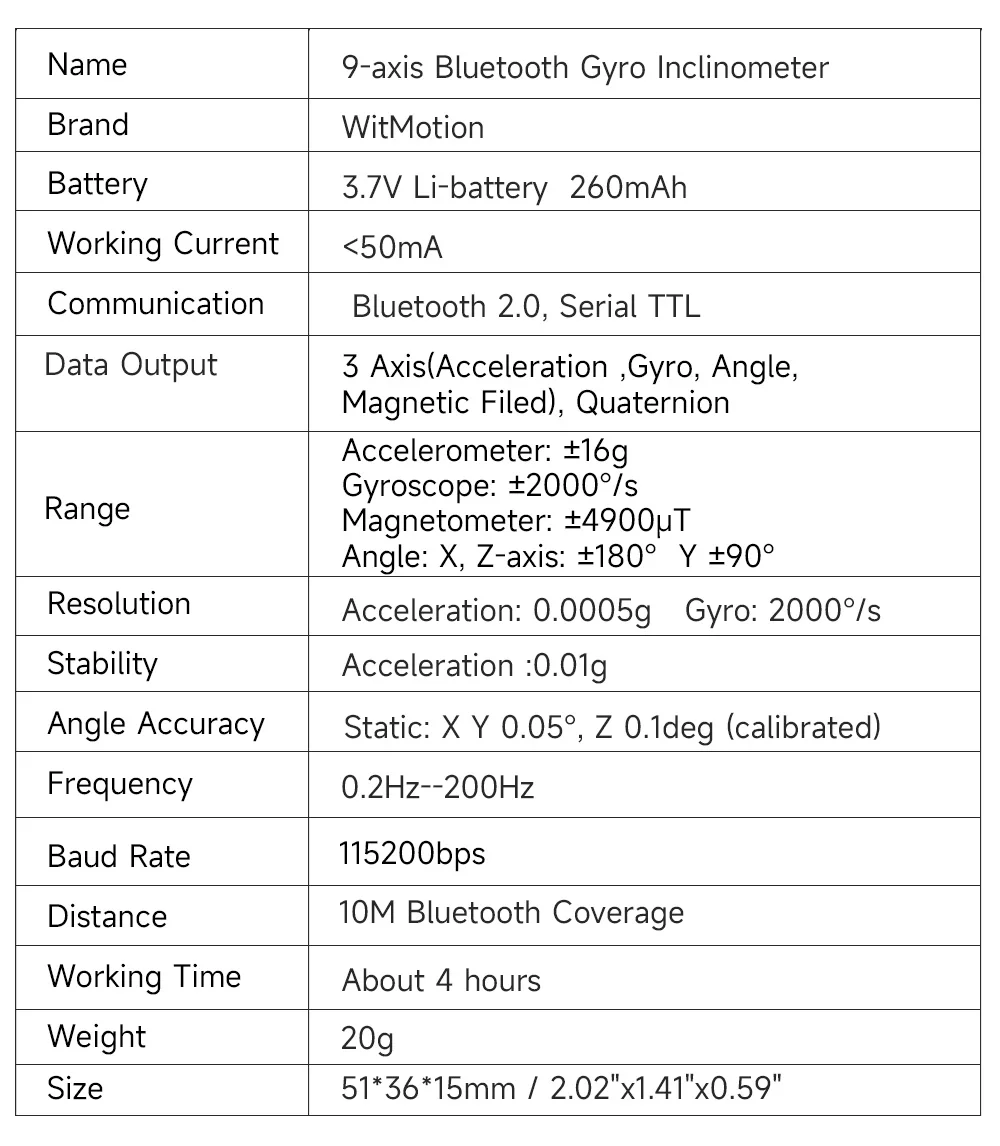 BWT901CL Gyroscope Bluetooth h - Muscle Sensor Emg avis et prix